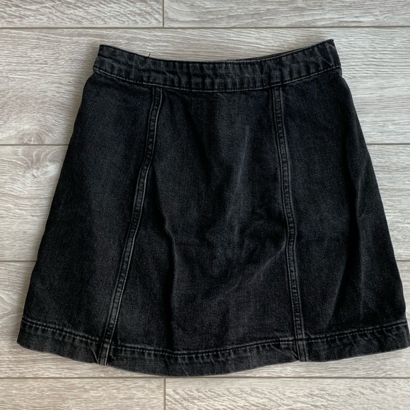 Button Down Black Denim Skirt - Picture 2 of 2